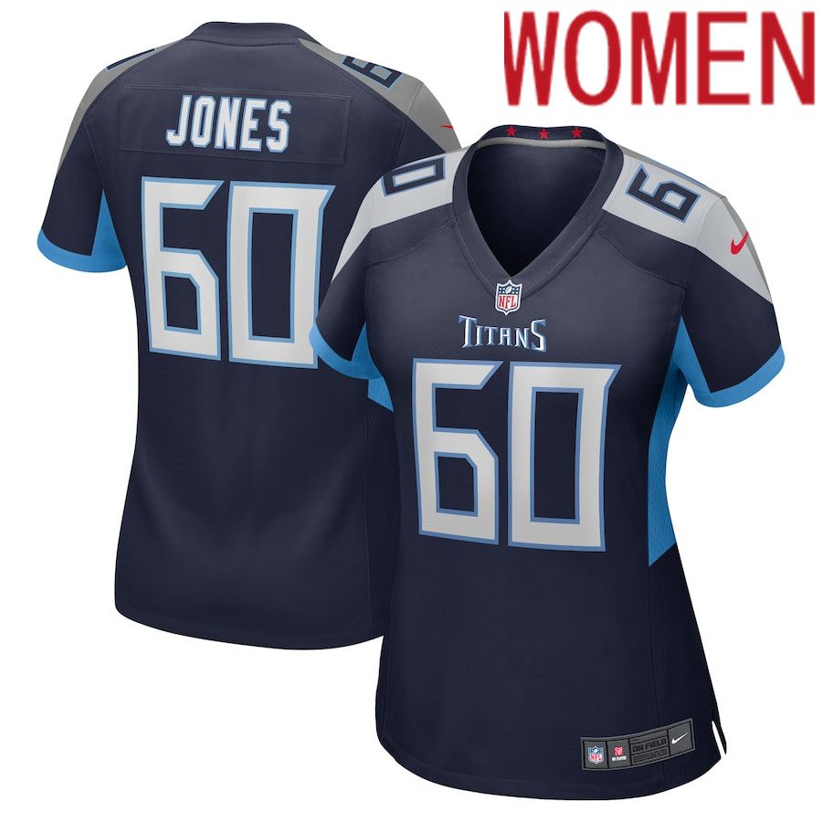 Women Tennessee Titans #60 Ben Jones Nike Navy Game NFL Jersey